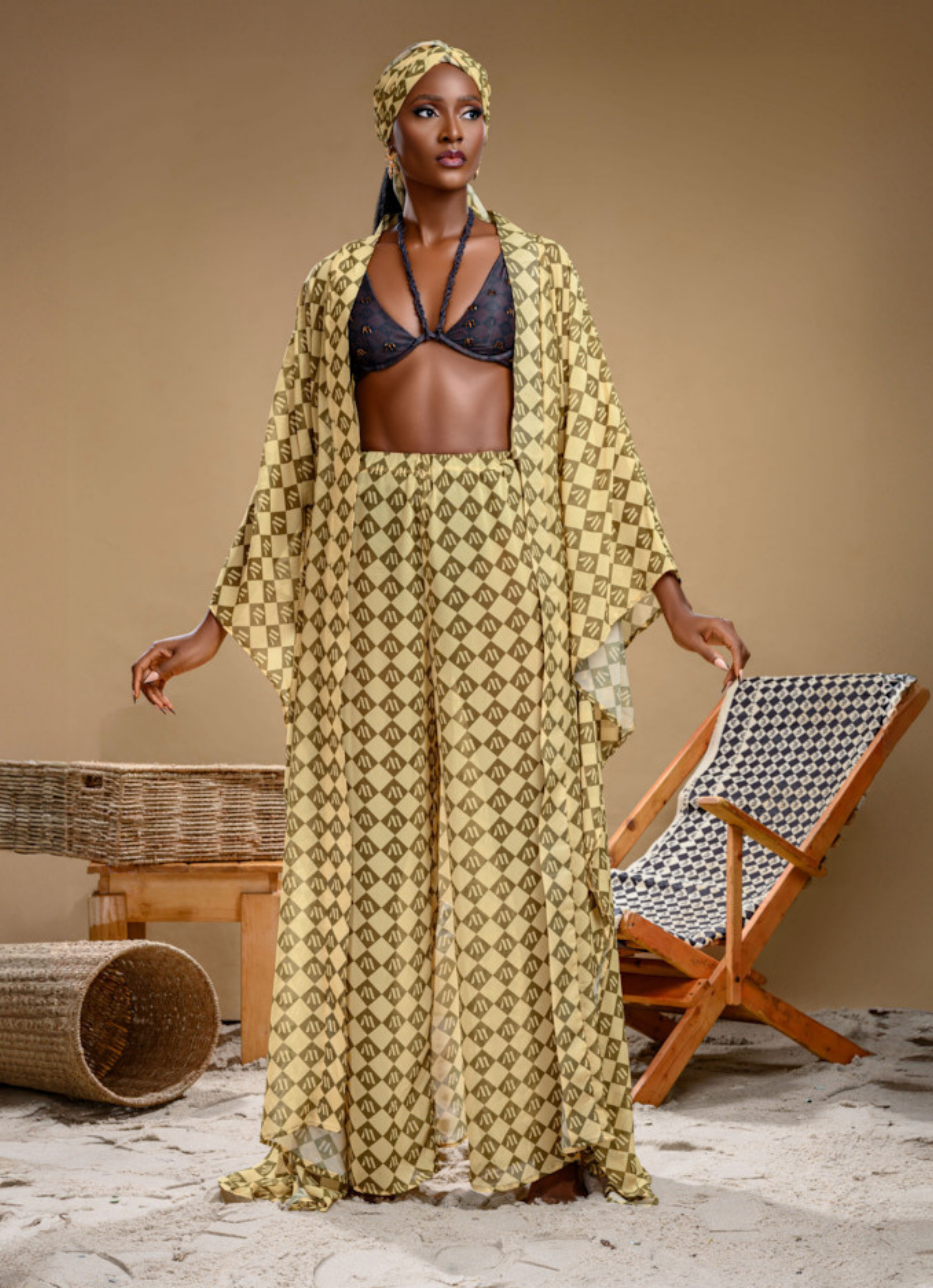 MATOPEDA M PRINT KAFTAN - GREEN