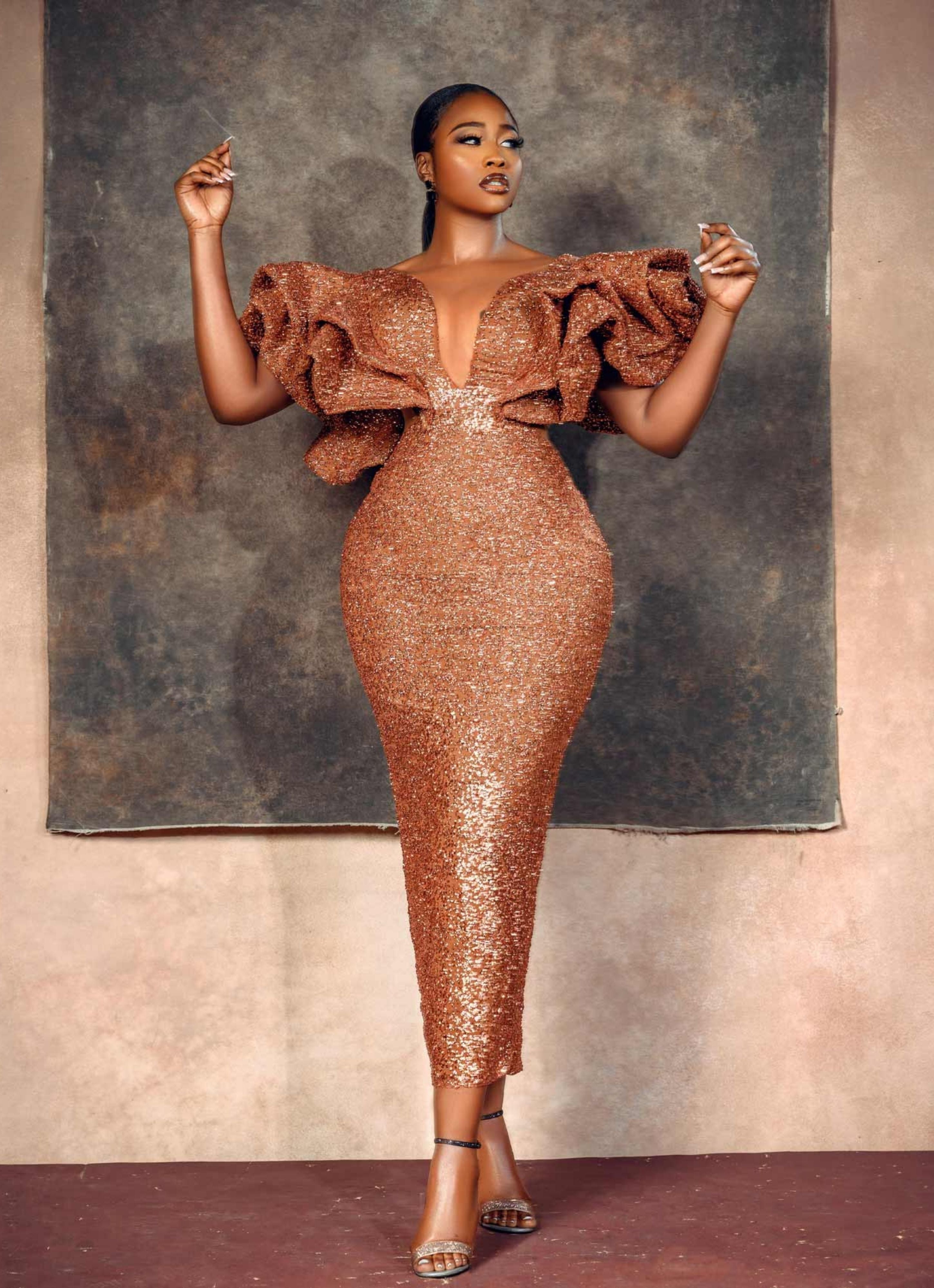 UWANA GLITTER MAXI DRESS